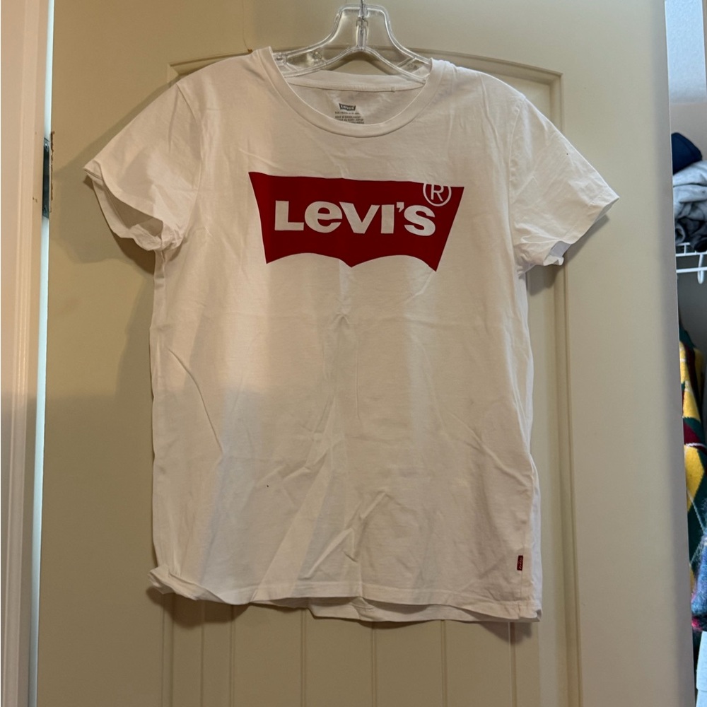 Levi's White Tee with Red Logo